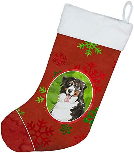 Богатства на Каролина CK4035CS Божиќни снегулки Бернез планинско куче Божиќно порибување, камин виси чорапи Божиќна сезона забава