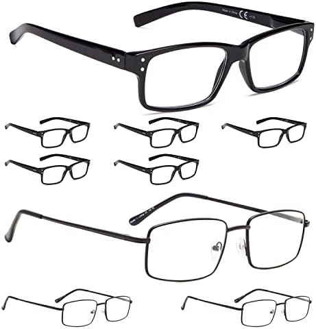 Лур 6 пакува класични очила за читање + 3 пакувања со метали за читање