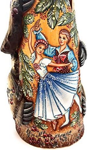 Мечка од скулптура од дрво, рачно насликан балет на авторот, балет, 10,43 висока декоративна статуета Руска мечка врежана и насликана од