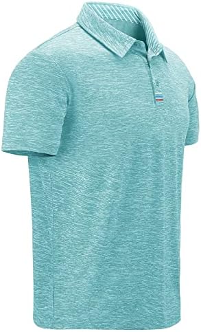 V Valanch Mens Polo кошула со краток ракав перформанс перформанси влага за голф -голф, редовно вклопување поло