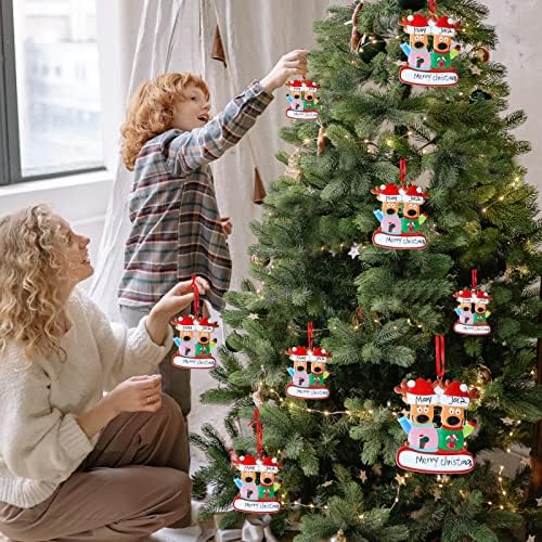 Персонализирани Божиќни украси 2022 година, Прилагодени членови на семејството на елени од 1-5 украси за новогодишни елки, прилагодени