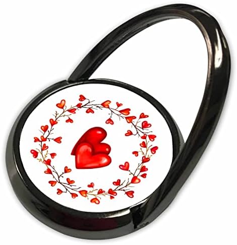 3drose две прилично црвени срца во срцев венец в Valentубена илустрација - Телефонски ringsвони