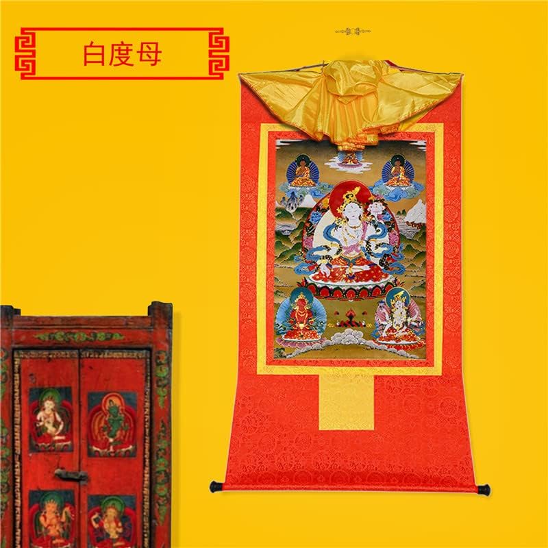 Gandhanra tibetan thangka wallид виси, бела тара, ситара, etsетсун Долма, будистичка уметност во сликарство, Танга Брокада, Буда таписерија