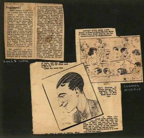 Гроздобер ера од 1920 -тите или 1930 -тите ера Винсент Зито Карикатура на непозната машка славна личност