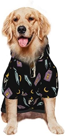 Големо кучиња худи-тарот-картони-винтиџ-гулаби за домашни миленици џемпер со капа со мека мачка облека мантил мал