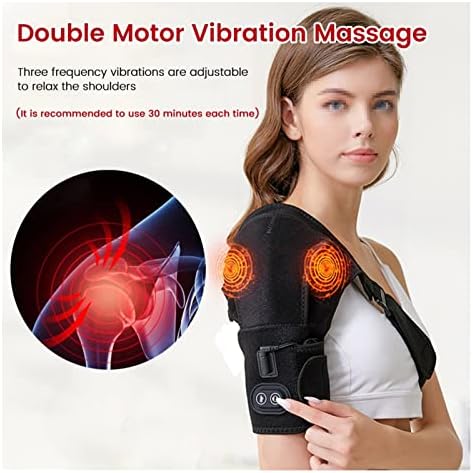 Поддршка за заграда на рамената, топлинска терапија со топла прилагодлива рамо за греење на рамото Електричен масажер за лево десно замрзнато