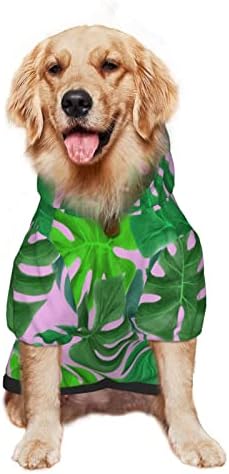 Големо кучиња худи тропски лисја-ливети-хаваијан-камо облека за домашно милениче со капа со мека мачка облека со мачка xx-голем