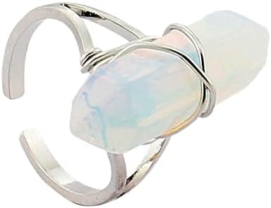 Свадба прстен за жени природна хексагонална колумна кристална ангажман прстени модно ветување за женски подароци за накит за
