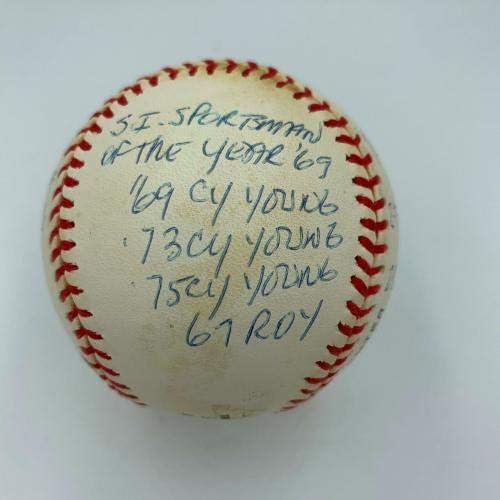 Ретки Том Савевер потпиша многу испишан бејзбол во кариерата со JSA COA - Автограмирани бејзбол