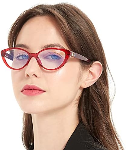 4 Пакет Очила За Читање Блокирање На Сина Светлина За Жени Кристал Мачкино Око Стилски Читатели Со Меки Торбички Лесни Очила Против Замор