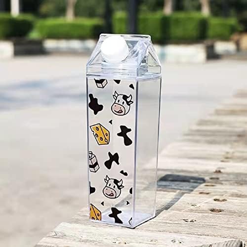 Fvebzem 500ml/17oz млеко картон шише со вода пластична млеко кутија БПА бесплатно дете пријателско за еднократно млеко картоно