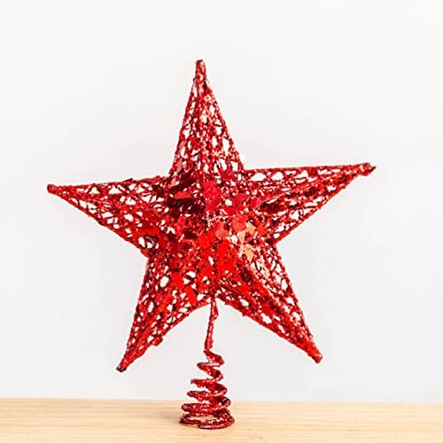 SOIMISS Сјај Божиќна Ѕвезда Дрво Топер: Метал Божиќна Елка Ѕвезда 2 парчиња Празник Жица Ѕвезда Дрво Топери Сезонски Украси Новогодишна