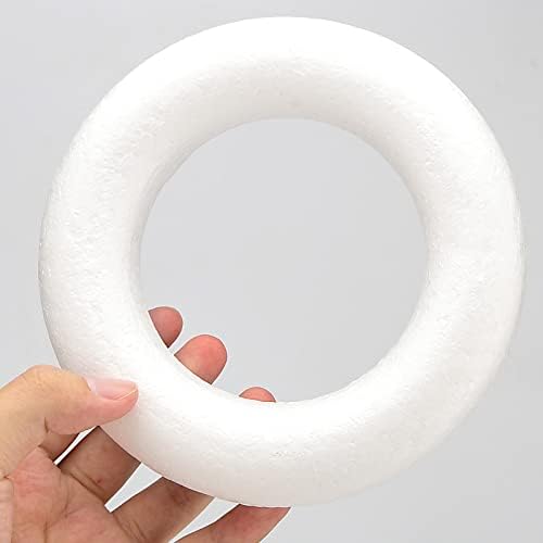 Форми за венци со пена со пакувања, 5,5 x 1 инчен венец од пена, кружен прстен, бел полистирен пена кругови прстен, тркалезна пена венец за