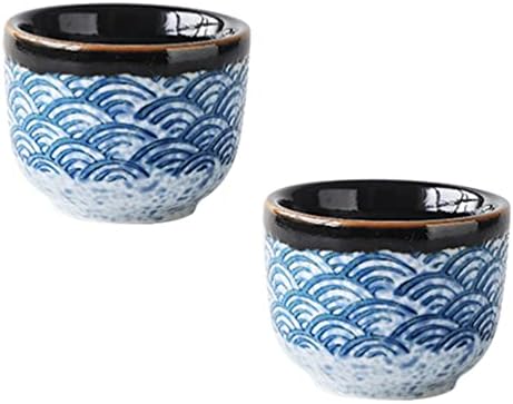Doitool Expresso кафе чаша кафе кафе, керамички сакеи чаши 2 парчиња традиционален јапонски стил кунг фу чаша чај саке за сервирање чаши