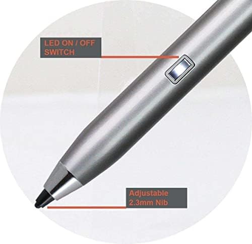 Бронел сребрена фино точка дигитална активна стилус пенкало - компатибилен со лаптопот Huawei Matebook E Laptop