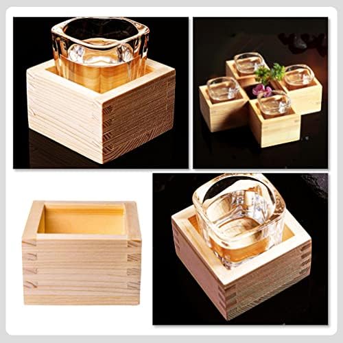 Зеродоко стаклени контејнери стаклена чаша чаша дрвени јапонски чаши масу: хиноки дрво саки чаши јапонски кутии масу саке за чаша кутија за