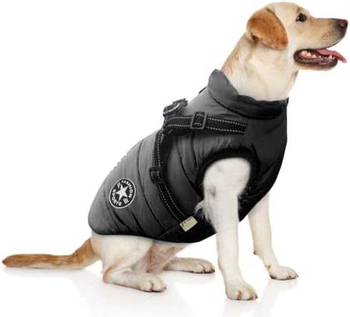 Јакна за кучиња Pawroll за зима - палто со патент кучиња со прицврстување - водоотпорен надворешен и топло руно ентериер идеално за мали,