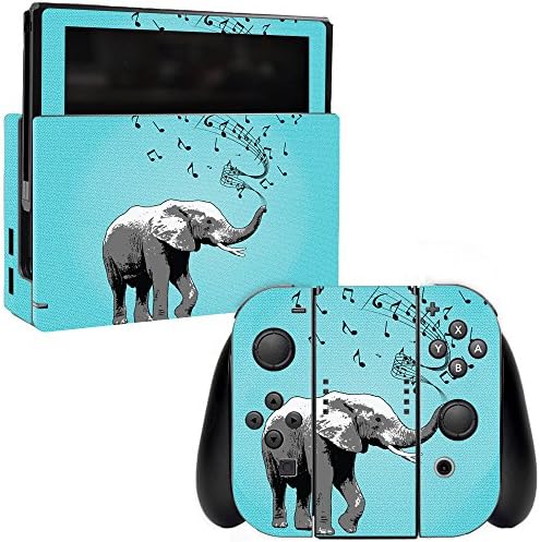 MOINYSKINS SKINE компатибилна со Nintendo Switch - Музички слон | Заштитна, издржлива и уникатна обвивка за винил декларална