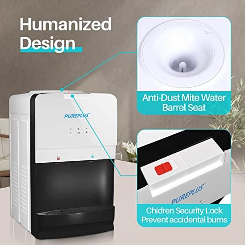 PurePlus вода ладилник врвен вчитување countertop countertop вода ладилник за ладилник, топла и ладна вода, заклучување на безбедноста