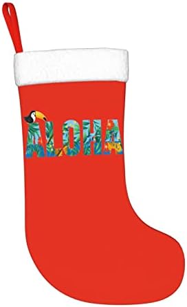 Вејмеј Алоха Хавајски цвет Божиќно порибување 18 инчи Божиќ што виси чорап класичен празник за декорација на празници