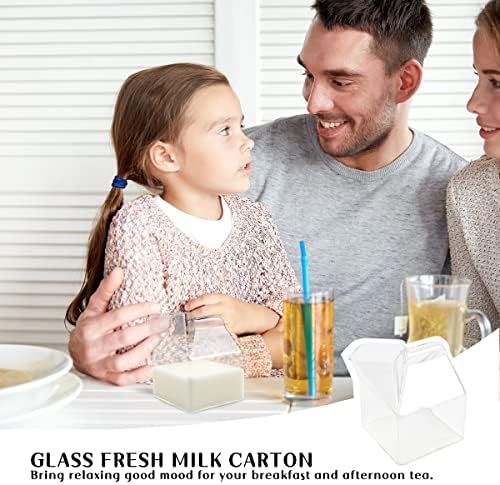 Дево млеко стаклена чаша отпорна на топлина чаши за појадок за вода, кафе, сок, млеко, пијалоци, 2,7 x2.7 x3.9 , 350 мл