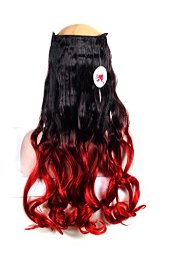 Рицприм најнови Модни Жени Продолжување На Косата 28 инчи Долга Црвена Црна Измешајте Кадрава Коса Продолжување за додавање волумен