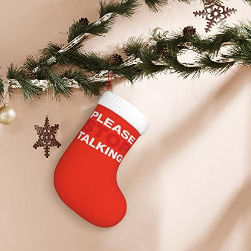 Cutedwarf Ве молиме, престанете да зборувате за Божиќни порибни орнаменти за празници, камин што виси чорапи 18 инчи чорапи
