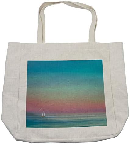 Торба за купување на бран на Амбесон, Омбре небо и рефлексии на морските плима и плимата и осеката Наутичка природа пејзаж Serenity осаменост,