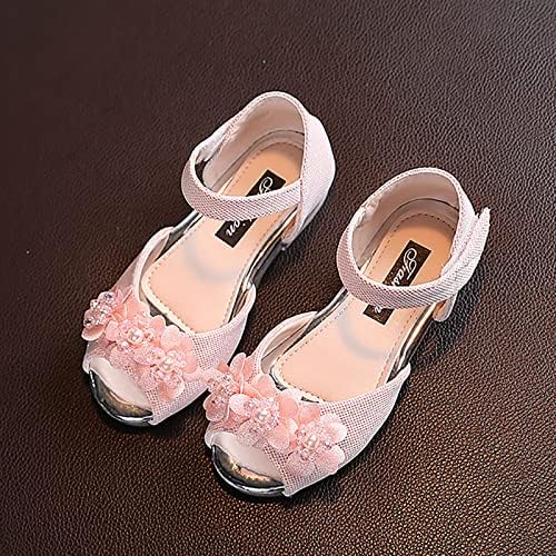 Девојки Rhinestone цветни чевли со ниска потпетица принцеза принцеза цветна венчаница за фустани за фустани за деца за деца девојчиња чевли