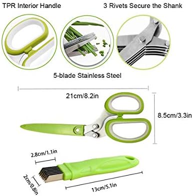 Сет за ножици на тревки - кујнски ножици за сечење на кујни со повеќенаменски ножици за сечење на тревки со не'рѓосувачки челик