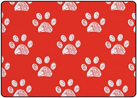 Ползи во затворен тепих игра душеци кучиња шепа црвена за дневна соба спална соба едукативна расадник под подрачје килими 80х58in