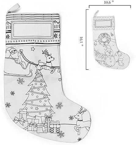 Софиник DIY Божиќни чорапи Боја на вашите сопствени персонализирани Божиќни чорапи креативни подароци торба за деца семејни пријатели