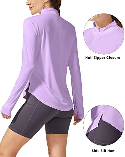 G4free жени upf 50+ Шица за пешачење за заштита од сонце Брзо суво вежбање со долг ракав голф врвови со лесен пулвер за трчање