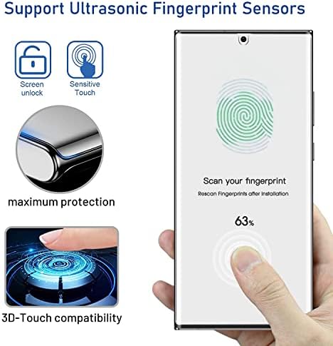 ANKUSP [2 Пакет] Galaxy S23 Ултра Заштитник На Екранот За Приватност [Подобрено Лепило] Флексибилен Филм [Поддршка Отклучување Отпечатоци],