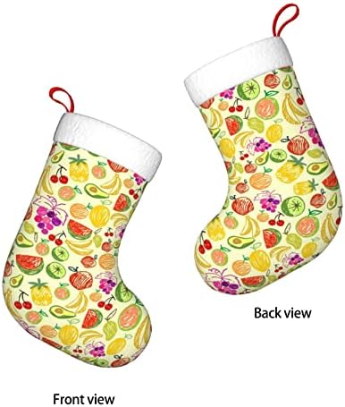 Божиќни чорапи за божиќни чорапи од лубеница цреша од ананас овошје, двострано камин со двострана чорапи