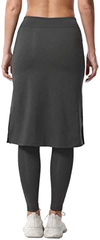 Hokе женското скромно долго здолниште со Hokoyi со прицврстени хеланки џебови миди прикриени тренингот здолниште со каприс