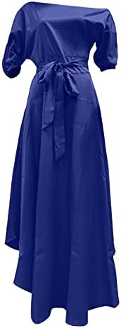 Fragarn Sundresses за жени обична плажа, женски моден цветен официјален гроздобер краток ракав тенок венчаница долг фустан
