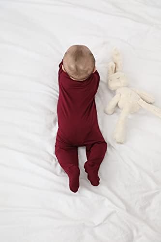 Guisby бебешки нозе пижами со митни манжетни, меки бамбус со долги ракави ромери 0-18 месеци