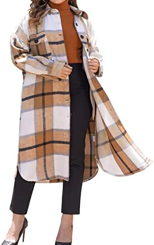 Голема џебна кошула жени волна палто есен и зима нов корејски стил темперамент со средна должина жени зимски јакни