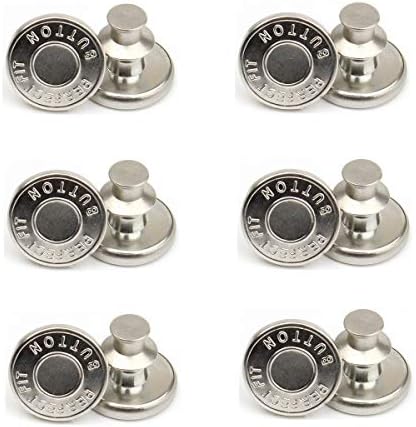 12 комплети копчиња за замена од 17 мм, без шиење на копчето за одвојување на копчето за панталони за шишиња, копчето за метално копче