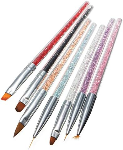 N/A 7PCS сет на пенкала за нокти на ноктите, цртање на линии, фототерапија, кристално сликарство и пенкало за размавта, пенкала за