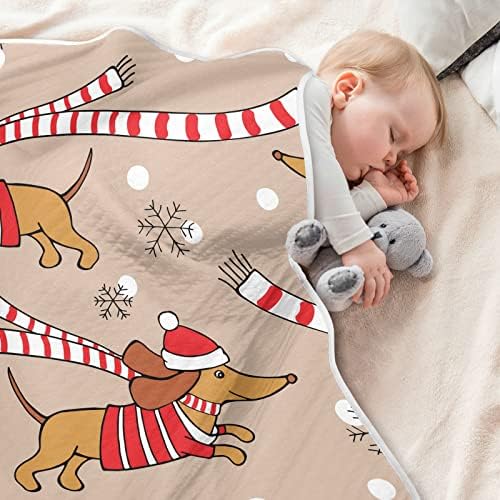 Swaddle Clainte Dachshund Dogs Памучно ќебе за новороденчиња, примање ќебе, лесен меко залепено ќебе за креветчето, шетач, расадници, Божиќ,