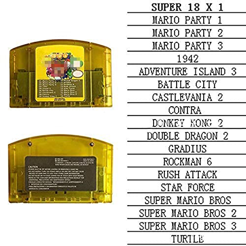 18 натпревари во 1 касета за игри за N64 со MRIO Party 1 2 3 и 15 NES Edition Game Multicart Memory Card