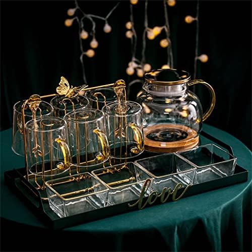 Чајници нордиски стакло цвет чајник постави топлина отпорна