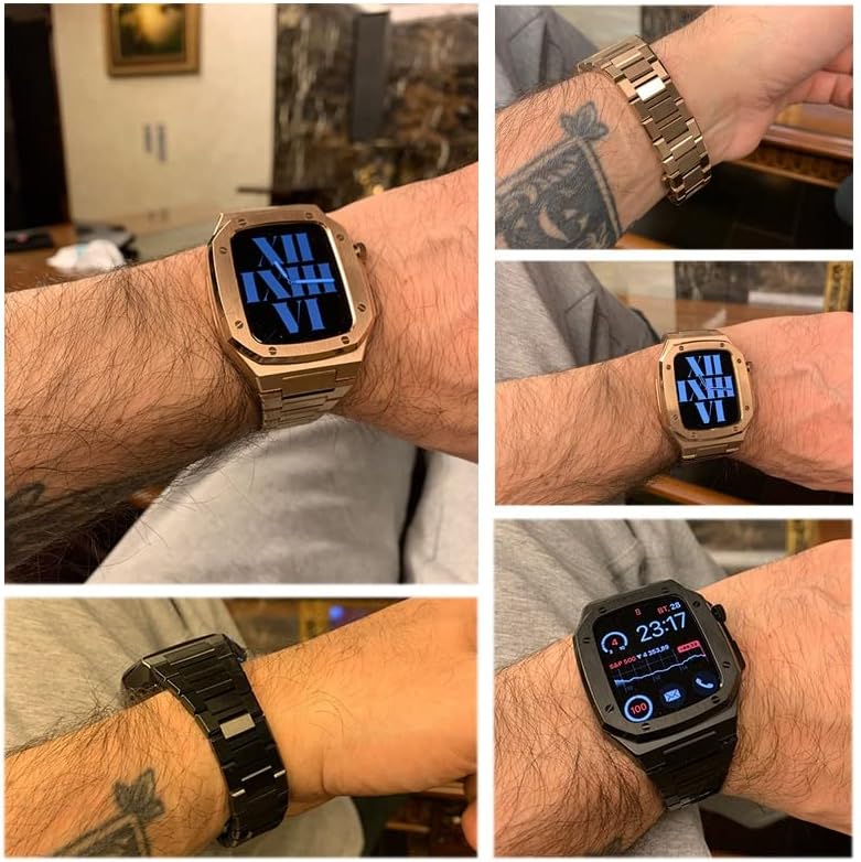 Комплет за модификација на луксуз Maalya за Band Apple Watch Band 45mm 41mm/40mm 44mm Mod Metal Watch Case for iwatch Series