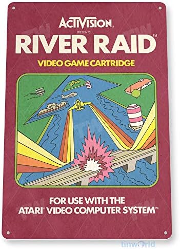 Калај -знак на реката Raid Atari 2600 Retro Game Sign Home Arcade C743