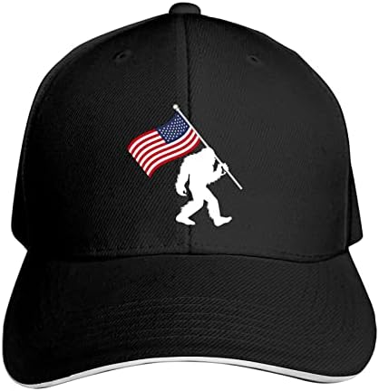 ДАРЛЕКС Тато Шапка Американски Знамиња На САД Сасквач Бејзбол Капа Бигфут За Мажи Жени Капа За Прицврстување Алдулт Заоблен Раб Каскет Капа
