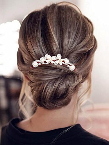 Јонки гроздобер бисер на коса страна чешли од чешла за коса со цвеќиња со цвеќиња со црвена забава дневно додатоци за коса од бисер за