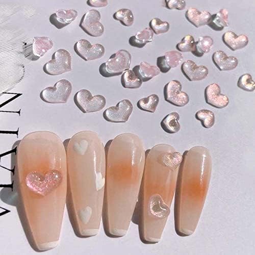 100 парчиња/сет на симпатична loveубовна уметност за нокти дијамант јапонски 3D кристален нокти украс за сјајни додатоци за нокти -