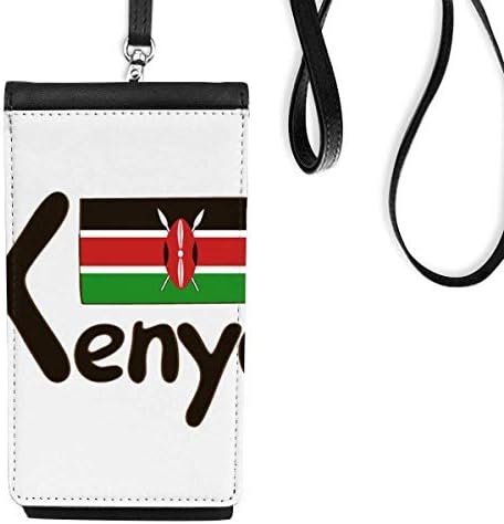 Национално знаме на Кенија, црна шема Телефонска чанта, виси мобилна торбичка со црн џеб